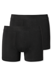 Schiesser Shorts 2er-Pack Schwarz - 95/5 für Jungen, Größe M, 95 % Baumwolle, 5 % Elasthan