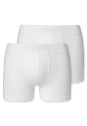Schiesser Shorts 2er-Pack Weiss - 95/5 für Jungen, Größe XS, 95 % Baumwolle, 5 % Elasthan