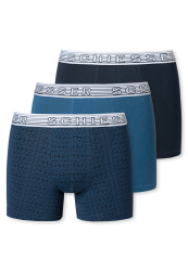 Schiesser Shorts 3er-Pack Blau - 95/5 für Jungen, Größe M, 95 % Baumwolle, 5 % Elasthan