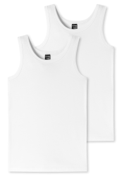 Schiesser Tank Top 2er-Pack Weiss - 95/5 für Jungen, Größe XS, 95 % Baumwolle, 5 % Elasthan