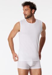 Schiesser Shirt ärmellos 2er-Pack Weiss - 95/5 für Herren, Größe S, 95 % Baumwolle, 5 % Elasthan
