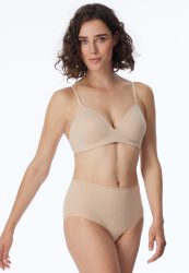 Schiesser High Waist Slip 2er-Pack Soft Beige - 95/5 für Damen, Größe XL, 95 % Baumwolle, 5 % Elasthan