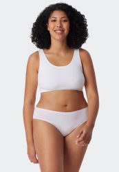 Schiesser Midi Slip 2er-Pack Weiss - 95/5 für Damen, Größe L, 95 % Baumwolle, 5 % Elasthan