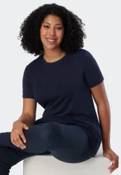 Schiesser - Modal Lounge Shirt, für Damen, Marine, Größe 38