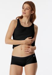 Schiesser Panty Doppelripp Schwarz - Revival Greta für Damen, Größe L, 97 % Baumwolle, 3 % Elasthan