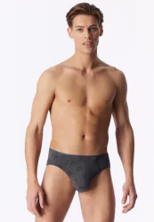 Schiesser Slip Grau gemustert - 95/5 für Herren, Größe L, 95 % Baumwolle, 5 % Elasthan