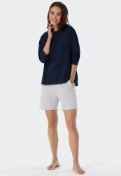 Schiesser Shirt Dunkelblau - Mix+Relax für Damen, Größe L, 95 % Baumwolle, 5 % Elasthan