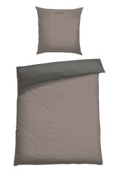 Schiesser Bettwäscheset 2-teilig Grau - SCHIESSER Home, Größe 160*210, 100 % Baumwolle