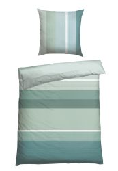 Schiesser Bettwäscheset 2-teilig Blau gestreift - SCHIESSER Home, Größe 135*200, 100 % Baumwolle