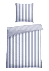 Schiesser Bettwäscheset 2-teilig Blau/Weiss gestreift - SCHIESSER Home, Größe 135*200, 100 % Baumwolle