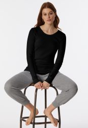 Schiesser Shirt Schwarz - Revival Greta für Damen, Größe M, 100 % Baumwolle