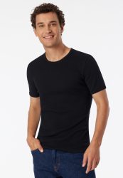 Schiesser T-Shirt Schwarz - Revival Friedrich für Herren, Größe M, 100 % Baumwolle