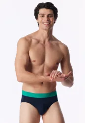 Schiesser Slip 3er-Pack Dunkelblau - 95/5 für Herren, Größe L, 95 % Baumwolle, 5 % Elasthan