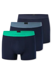 Schiesser Enge Boxershorts 3er-Pack Dunkelblau - 95/5 für Herren, Größe L, 95 % Baumwolle, 5 % Elasthan