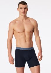 Schiesser Enge Boxershorts lang 2er-Pack Dunkelblau - 95/5 für Herren, Größe M, 95 % Baumwolle, 5 % Elasthan