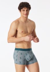 Schiesser Enge Boxershorts 3er-Pack Petrol/Schwarz gemustert - 95/5 für Herren, Größe M, 95 % Baumwolle, 5 % Elasthan