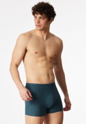 Schiesser Enge Boxershorts 3er-Pack Petrol/Dunkelblau gestreift - 95/5 für Herren, Größe M, 95 % Baumwolle, 5 % Elasthan