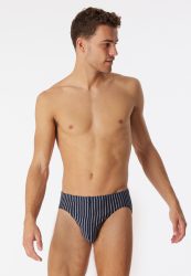 Schiesser Slip Dunkelblau gestreift - 95/5 für Herren, Größe M, 95 % Baumwolle, 5 % Elasthan