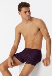 Schiesser Enge Boxershorts Rot gestreift - 95/5 für Herren, Größe L, 95 % Baumwolle, 5 % Elasthan