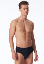 Schiesser Slip Schwarz gemustert - Cotton Casuals für Herren, Größe L, 95 % Baumwolle, 5 % Elasthan