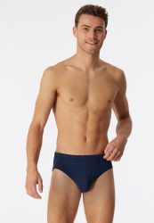 Schiesser Slip Dunkelblau kariert - Cotton Casuals für Herren, Größe XL, 95 % Baumwolle, 5 % Elasthan