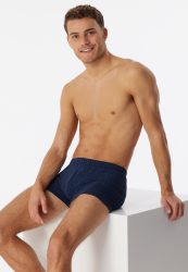 Schiesser Enge Boxershorts Dunkelblau kariert - Cotton Casuals für Herren, Größe M, 95 % Baumwolle, 5 % Elasthan
