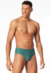 Schiesser Slip 3er-Pack Blau/Grün gestreift - 95/5 für Herren, Größe S, 95 % Baumwolle, 5 % Elasthan