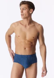 Schiesser Slip 3er-Pack Blau/Dunkelblau gestreift - 95/5 für Herren, Größe 3XL, 95 % Baumwolle, 5 % Elasthan