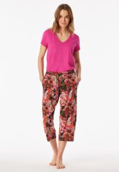 Schiesser Hose 3/4-lang Bunt gemustert - Mix+Relax für Damen, Größe XS, 95 % Modal, 5 % Elasthan