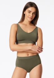 Schiesser High Waist Slip Khaki - Classic Seamless für Damen, Größe 38, 93 % Polyamid, 7 % Elasthan