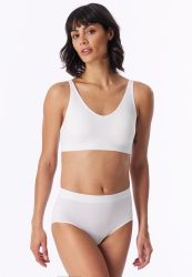 Schiesser High Waist Slip Seamless Weiss - Classic Seamless für Damen, Größe 36, 93 % Polyamid, 7 % Elasthan