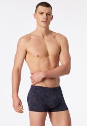 Schiesser Enge Boxershorts Dunkelblau/Braun gemustert - Long Life Soft für Herren, Größe XL, 45 % Baumwolle, 45 % Modal, 10 % Elasthan