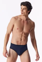 Schiesser Slip Dunkelblau - Comfort Fit für Herren, Größe M, 95 % Baumwolle, 5 % Elasthan
