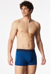 Schiesser Enge Boxershorts Blau gemustert - Comfort Fit für Herren, Größe XXL, 95 % Baumwolle, 5 % Elasthan