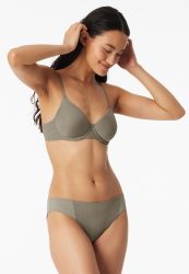 Schiesser Bügel-BH mit Spitze Oliv - Air für Damen, Größe 75B, 90 % Polyester, 10 % Elasthan