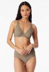 Schiesser Bügel-BH mit Spitze Oliv - Air für Damen, Größe 85D, 85 % Polyamid, 15 % Elasthan
