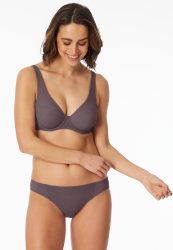 Schiesser Slip mit Spitze Braun - Air für Damen, Größe L, 85 % Polyamid, 15 % Elasthan