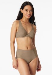 Schiesser High Waist Slip Braun - Air für Damen, Größe S, 85 % Polyamid, 15 % Elasthan
