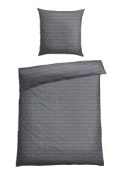 Schiesser Bettwäscheset 2-teilig Grau gemustert - SCHIESSER Home, Größe 135*200, 100 % Baumwolle