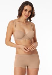 Schiesser BH mit abnehmbaren Trägern Beige - Unique Micro für Damen, Größe 95C, 70 % Polyamid, 30 % Elasthan