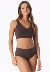 Schiesser High Waist Slip Seamless Braun - Invisible Soft für Damen, Größe L, 70 % Polyamid, 30 % Elasthan