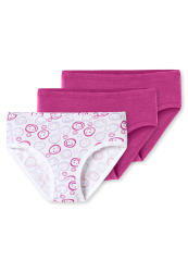 Schiesser Slip Feinripp 3er-Pack Pink/Weiss - Fine Rib für Mädchen, Größe 4Y, 100 % Baumwolle