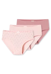 Schiesser Slip 3er-Pack Rosa- Fine Rib für Mädchen, Größe 2Y, 100 % Baumwolle