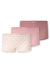 Schiesser Shorts 3er-Pack Bunt gemustert- 95/5 für Mädchen, Größe 2Y, 95 % Baumwolle, 5 % Elasthan