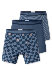 Schiesser Shorts 3er-Pack Blau gemustert - 95/5 für Jungen, Größe 2Y, 95 % Baumwolle, 5 % Elasthan
