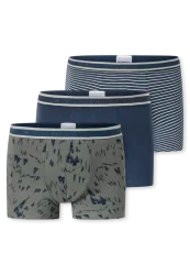 Schiesser Shorts 3er-Pack Blau/Grün gemustert - 95/5 für Jungen, Größe 2Y, 95 % Baumwolle, 5 % Elasthan
