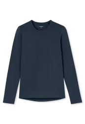 Schiesser Shirt Dunkelblau - Thermo für Kinder Unisex, Größe M, 35 % Viskose, 30 % Baumwolle, 25 % Polyacryl, 10 % Elasthan