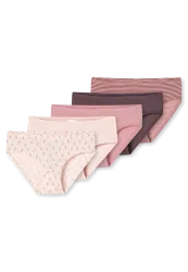 Schiesser Slip 5er-Pack Rosa gemustert - 95/5 für Mädchen, Größe 2Y, 95 % Baumwolle, 5 % Elasthan
