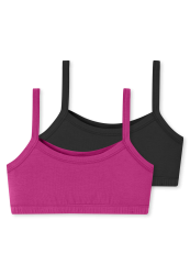 Schiesser Bustier 2er-Pack Pink/Schwarz - Fresh Vibe für Mädchen, Größe 164, 50 % Baumwolle, 5 % Elasthan, 45 % Modal