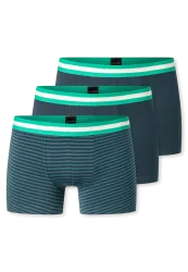 Schiesser Shorts 3er-Pack Blau gestreift - 95/5 für Jungen, Größe XS, 95 % Baumwolle, 5 % Elasthan